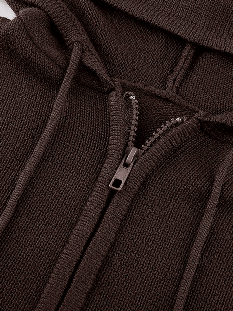 Hooded Crop Knit Cardigan - HouseofHalley