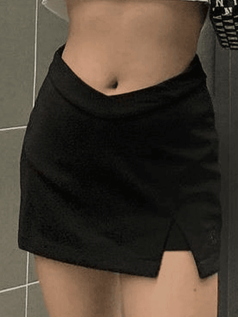 Lined Detail Split Cargo Mini Skirt - HouseofHalley