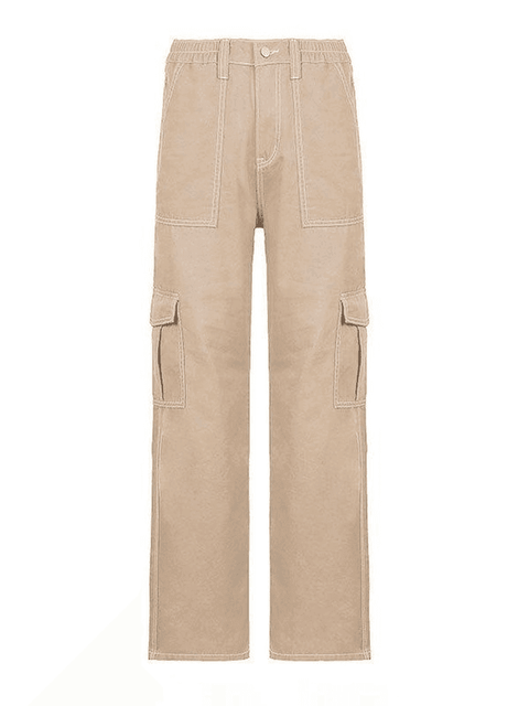 Pocket Detail Straight Cargo Jeans - HouseofHalley