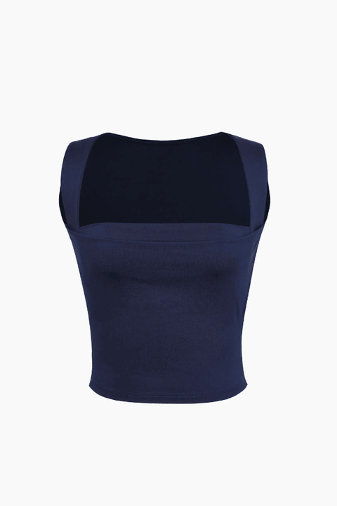 Square Neck Cropped Tank Top - HouseofHalley