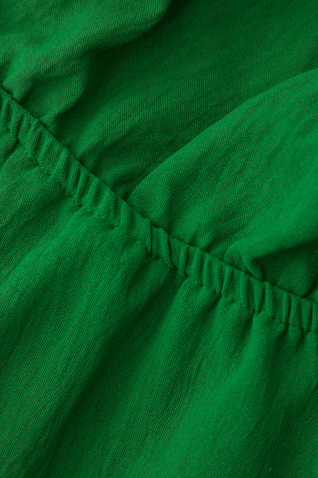 2024 V-neck Puff Sleeve Mini Dress Green S in Mini Dresses Online Store ...