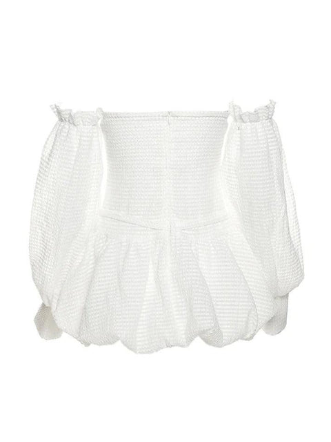 Textured Bandeau Lace Up Mini Dress - HouseofHalley