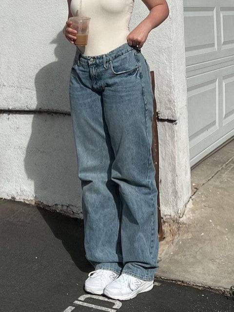 Mid Wash Classic Boyfriend Jeans - HouseofHalley