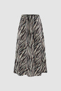 Abstract Stripe Print Maxi Skirt