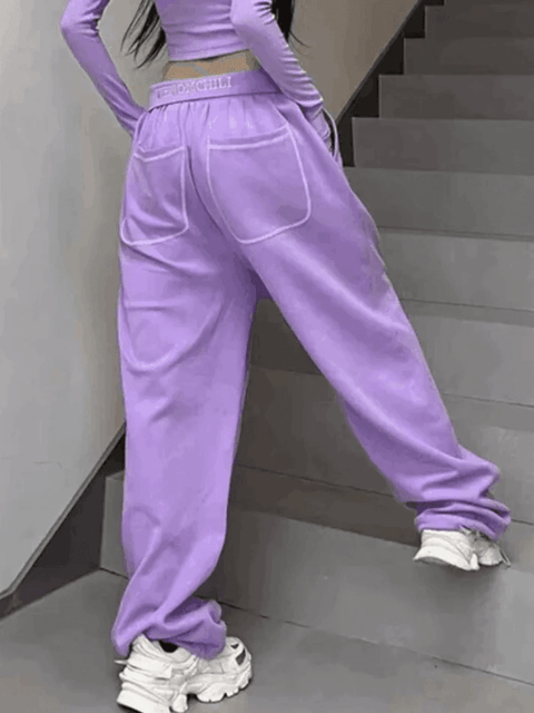 Alphabet Turned Waist Sweatpants - HouseofHalley