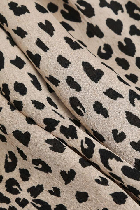 Animal Spot Print Tie Back V-Neck Maxi Dress - HouseofHalley