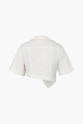 Asymmetric Short Sleeve Crop Shirt - HouseofHalley