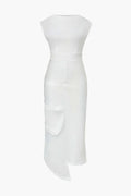 Asymmetrical Pleated Sleeveless Midi Dress - HouseofHalley