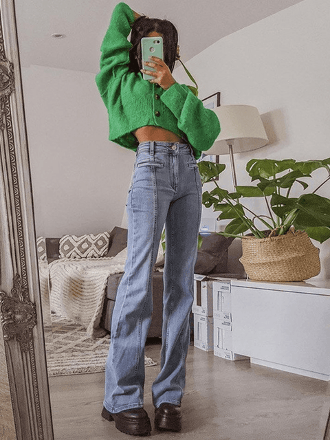 Back Star Patchwork Jeans - HouseofHalley