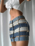 Bandage Cutout Denim Mini Skirt - HouseofHalley