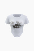 Beatles Asymmetric Crop T-Shirt - HouseofHalley