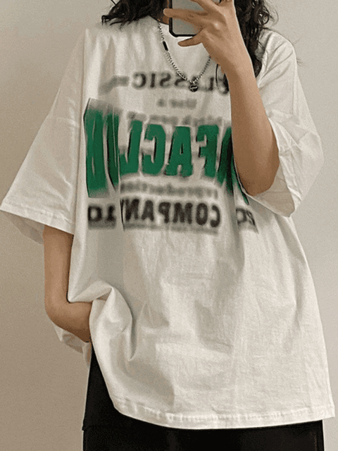 Blurred Letter Graphic Tee - HouseofHalley
