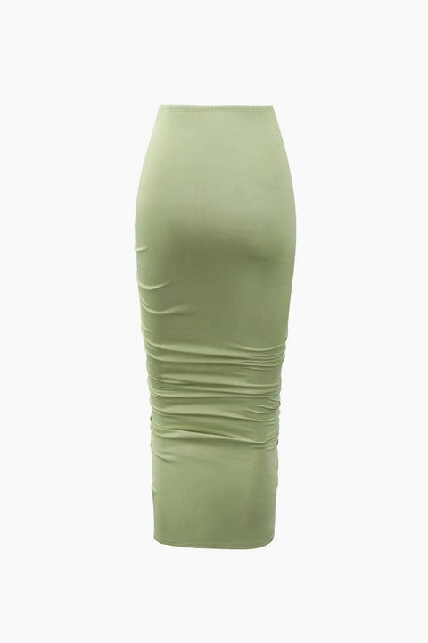 Braided Cut Out Tank Top And Midi Skirt Set - HouseofHalley