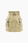 Buckle Waist Cargo Mini Skirt - HouseofHalley