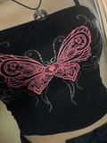 Butterfly Print Bandeau Top