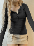Button Down Long Sleeve Knit Top - HouseofHalley