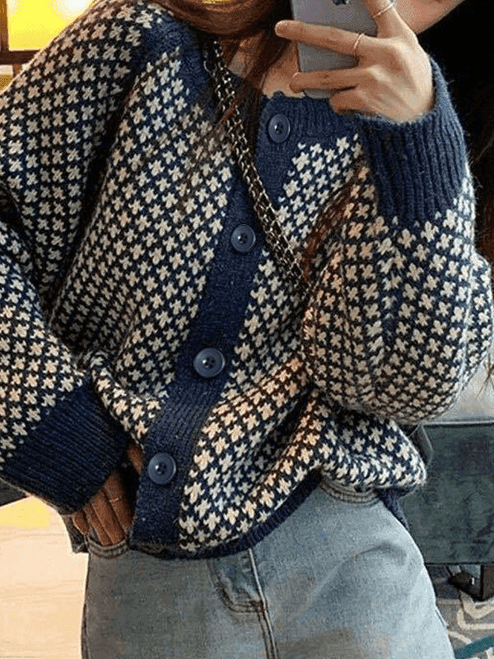 Button Front Jacquard Knit Cardigan – HouseofHalley