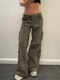 Buttoned Straight Leg Cargo Jeans - HouseofHalley
