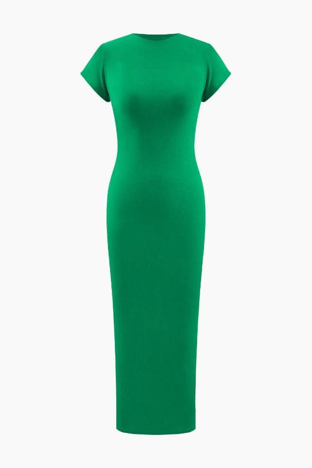 2023 Cap Sleeve Midi Dress Green XS in Dresses Online Store ...