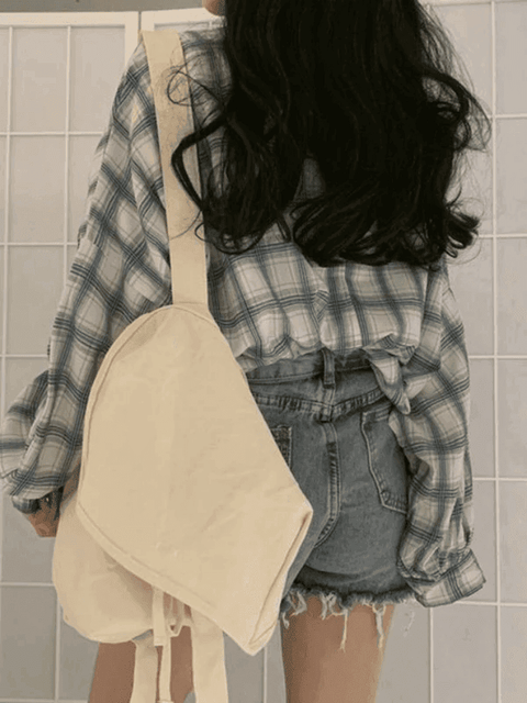 Checkered Puff Sleeve Button Blouse - HouseofHalley