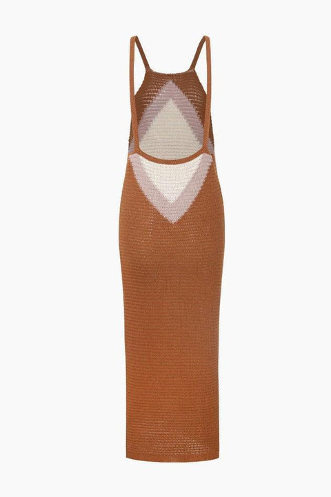 Color Block Backless Openwork Knit Dress - HouseofHalley