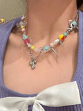Colorful Sugar Bead Pendant Necklace