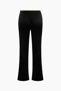 Contrast Binding Square Neck T-Shirt And Bootcut Pants Set - HouseofHalley