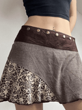 Contrast Color Metal Nail Mini Skirt - HouseofHalley