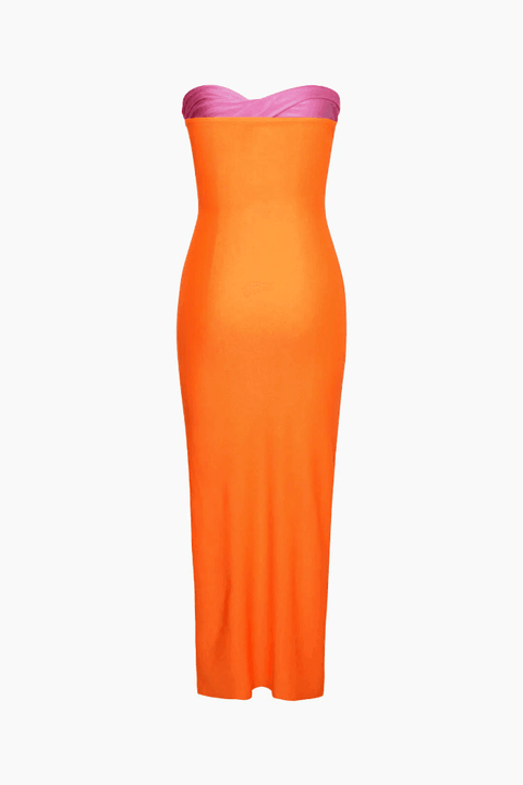 Contrast Twisted Front Midi Dress - HouseofHalley