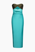 Contrast Twisted Front Midi Dress - HouseofHalley