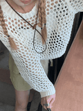 Crochet Knit Y2K Long Sleeve Crop Top - HouseofHalley