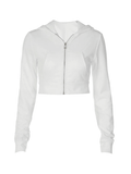 Cropped White Zip Up Hoodie - HouseofHalley