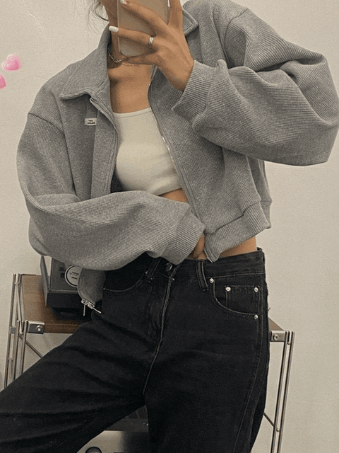 Cropped Zip-Up Jacket - HouseofHalley