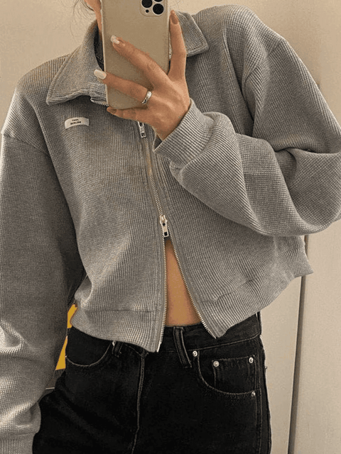 Cropped Zip-Up Jacket - HouseofHalley