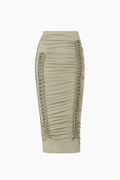 Cut Out Ruched Midi Skirt - HouseofHalley