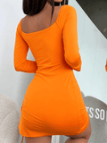 Cutout Lace Up Slim Mini Dress - HouseofHalley