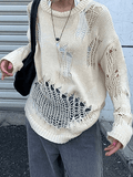 Distressed Crochet Knit Sweater - HouseofHalley