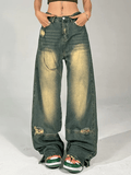 Distressed Denim Contrast Jeans - HouseofHalley