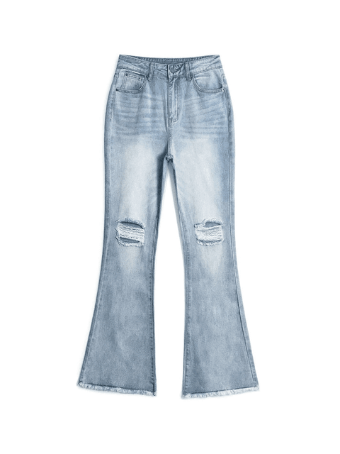 Distressed High Waist Ripped Jeans - HouseofHalley