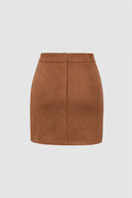Faux Suede Side Slit Mini Skirt - HouseofHalley