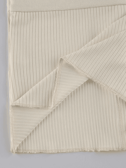Fleece Bow-Neck Ribbed Lace Blouse - HouseofHalley