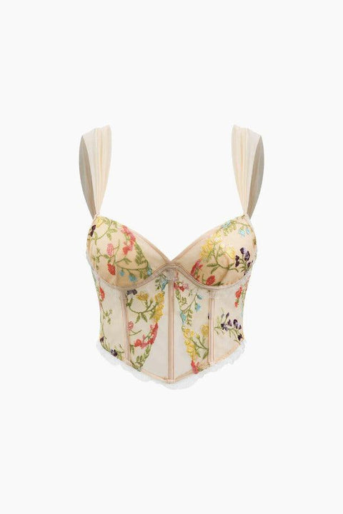 Floral Embroidered Corset Cami Top - HouseofHalley