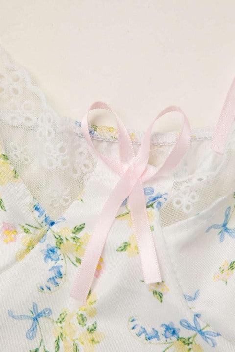 Floral Print Tie Strap Cami Top - HouseofHalley