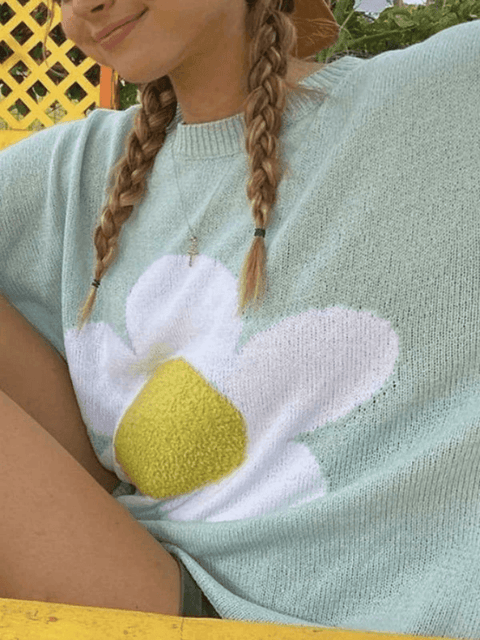 Flower Pattern Oversized Sweater - HouseofHalley