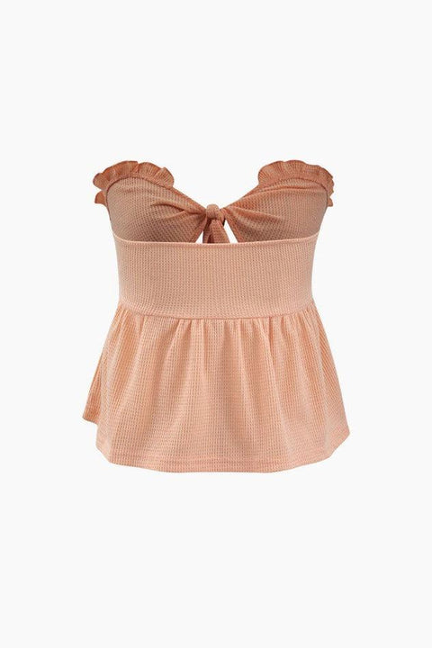 Frill Trim Knot Front Tube Top - HouseofHalley