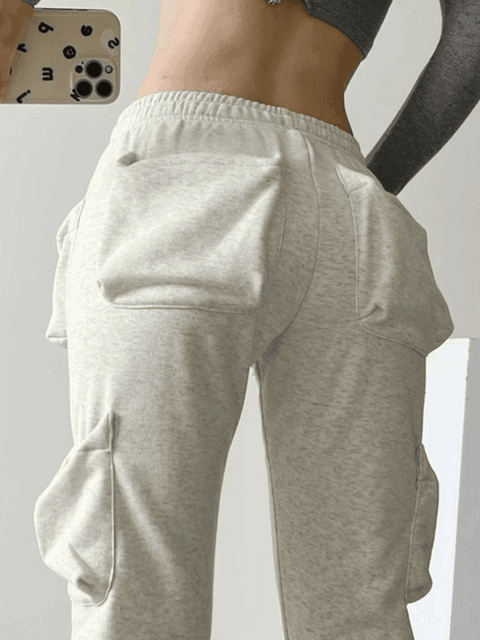 Function Pocket White Cargo Sweatpants - HouseofHalley