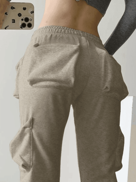 Function Pocket White Cargo Sweatpants - HouseofHalley