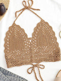 Halter Crochet Knit Crop Cami Top - HouseofHalley