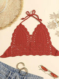 Halter Crochet Knit Crop Cami Top - HouseofHalley