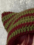 Hand Made Horn Detail Striped Knitted Hat - HouseofHalley